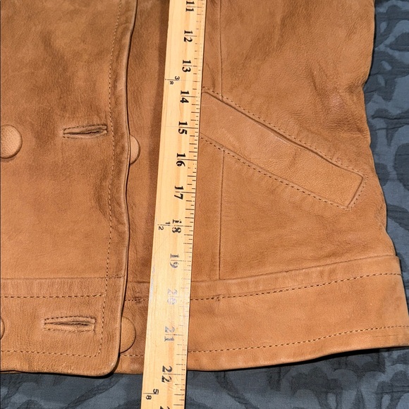 FOSSIL large 100% lamb leather button up jacket bohemian casual coat preloved - Picture 7 of 16